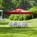 Backyard Pro Courtyard Series 10' x 10' Red Straight Leg Aluminum Instant Canopy 554ALP10X10R